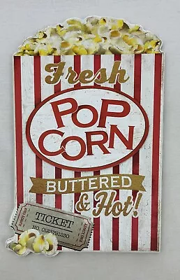 Movie Theater “Fresh Popcorn” Wall Decor Home Theater Cinema 15” X 10” • $11.95