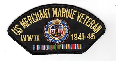 Merchant Marine Veteran WWII Black Hat Patch • $10.95