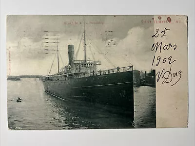 1902 M And M.T. Co. Steamship On The WATER RPPC Real Photo Postcard BALTIMORE MD • $22.95
