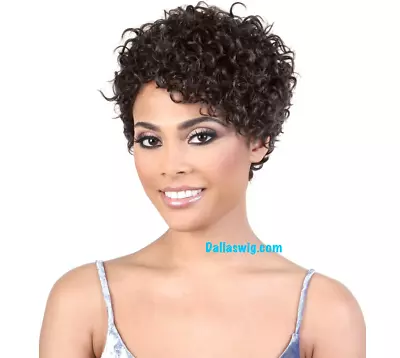 Motown Tress 100% Persian Remy Human Hair Natural Short Curly HPR Zuzu Wig • $49.99