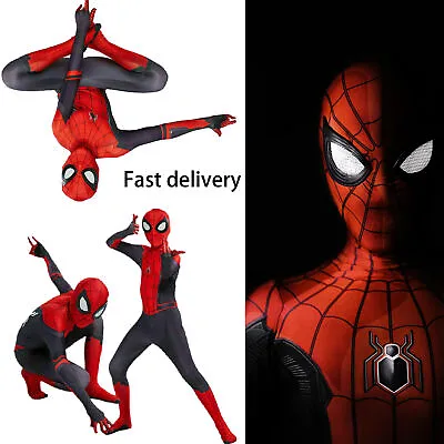 Mens Kids Spider-Man Far From Home Spiderman Costume Book Week Cosplay Jumpsuit • $19.99