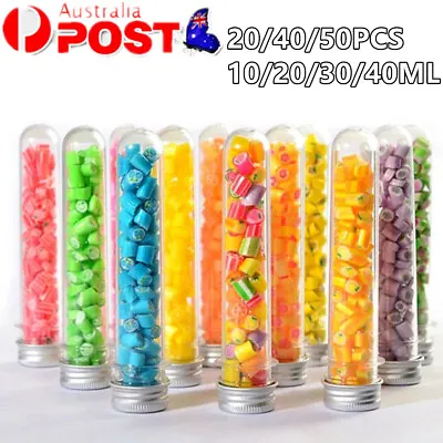 10-40ML Clear Plastic Lab Test Tubes Metal Cap Screw Lid Wedding Party Favor Box • $20.09