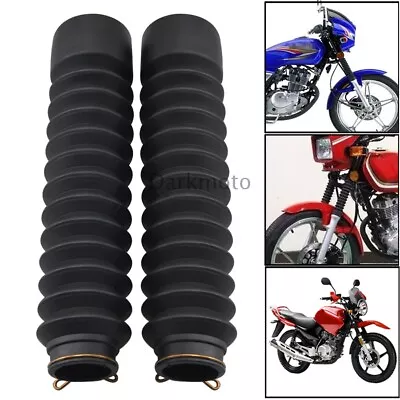 2Pcs Black Front Fork Motorcycle Dust Cover Gaiters Gators Boots Shock Absorber • $11.58