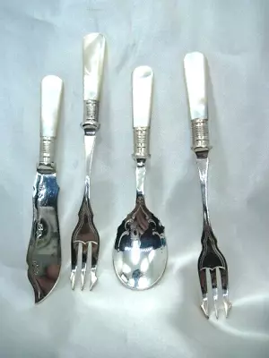 JB Sheffield EPNS English Serving Set MOP Knife Spoon Pickle Forks By J. Blyde • $59.99