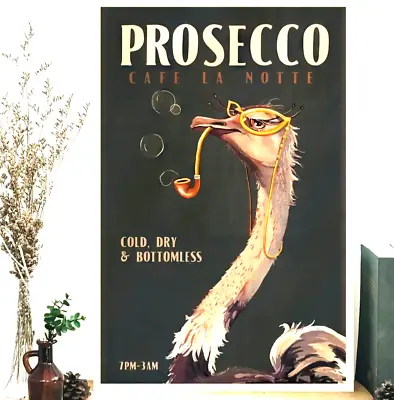 Art Retro  Vintage Art Deco Canvas  Poster  Cool  Champagne Prosecco 12 X 17 In • $28