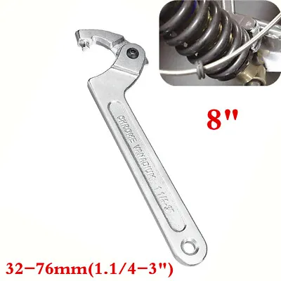 8in Adjustable Hook Wrench C Clamp Spanner Tool 1 1/4-3in For ATV Motorcycle • $21.39