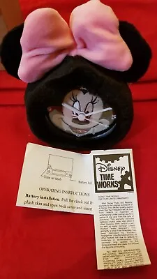 Disney Time Works Minnie Alarm Clock NIB Plush Cover And Embroidered Face • $10