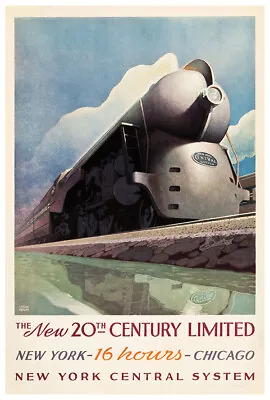 New York Central - 20th Century Railroad - Vintage Travel Poster • $14.99