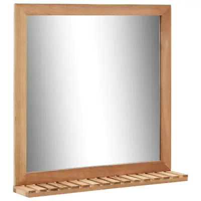 NNEVL Bathroom Mirror 60x12x62 Cm Solid Walnut Wood • £119.35