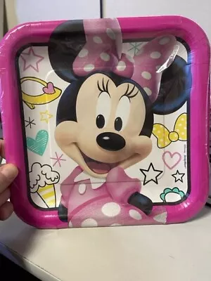 MINNIE MOUSE Happy Helpers LARGE PAPER PLATES (8) ~ Birthday Party Supplies Pink • $4