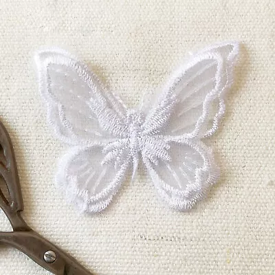 Bridal Dress Lace Applique Embroidery Wedding Costume Motif Butterfly Trim 4 Pcs • £4.69