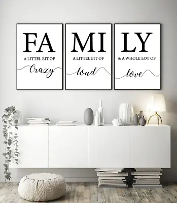 £15.99 • Buy SET OF 3 A4 HOME PRINTS. Wall Art Poster Picture Together Love Family Home S38