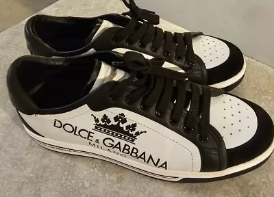 Dolce Gabbana Sneakers Men EUR 43 US 10 UK 9 White/Black Excellent W/ Box • $199