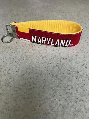  Key Ring Fob - Wristlet Style - Maryland Terpins On Bright Yellow - NCAA - NEW • $7.99