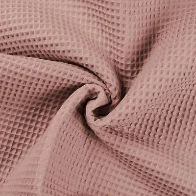 100% Cotton WAFFLE Honeycomb Pique Fabric Material NEW DUSTY PINK • £1.99