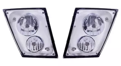 Volvo VN VNL 630 670 730 780 Chrome Daytime Running Fog Light Lamp Set 03-15 • $155