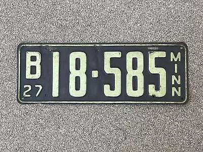 1927 Minnesota License Plate #B18-585 • $20