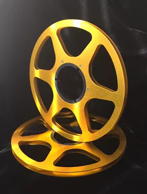 ONE PAIR   New  10.5  Anodized  Aluminum Metal Reels  Golden • $76.95