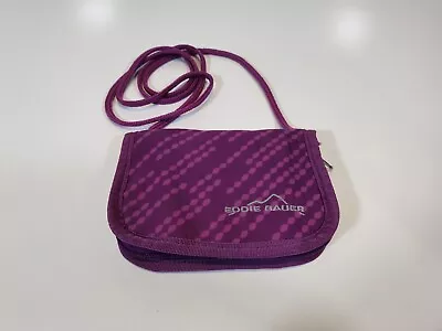 Eddie Bauer Crossbody Travel Wallet Purple Nylon 6 X 4.5 • $16.90