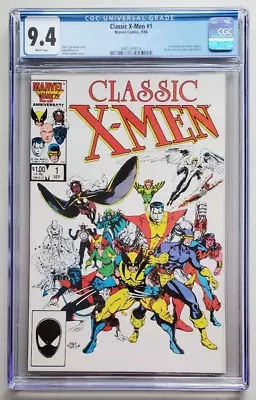 Classic X-Men #1 - Key 1st Issue - Marvel 1986 - White Pages - NM - CGC 9.4 • $89.95