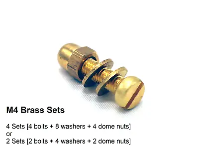 £4.95 • Buy Brass Sets Bolts Washers & Dome Nuts M4 / M5 X 10mm - 50mm Pack Of 2 / 4 Sets