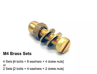 £4.95 • Buy Brass Sets Bolts Washers & Dome Nuts M4 / M5 X 10mm - 50mm Pack Of 2 / 4 Sets
