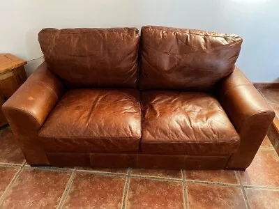 £300 • Buy Timothy Oulton Halo Design 2 Seater Leather Sofa