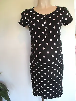 Mamalicious Maternity & Nursing Black Spot Nightie Nightdress Size S Uk 8-10 • £10