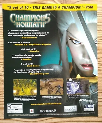 Champions Of Norrath PS2 Playstation 2 2004 Vintage Poster Ad Art EverQuest Rare • £14.24