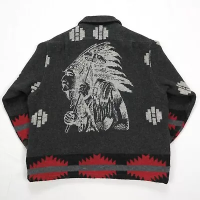 VTG True Grit (Made In USA) American Indian Blanket Wool Aztec Jacket Mens (M) • $68