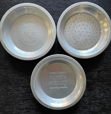 3 Vintage Bakers Square Pie Plate Aluminum Pie Pan Tin Plate 9  • $14.99