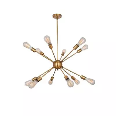 Modern Sputnik Chandelier Vintage Brushed Brass Ceiling Light Fixture Industr... • $82.95