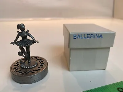 Vintage Pewter Ballerina Figurine Flower Dancing Dance Souvenir Girl • $14.44