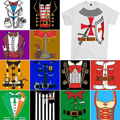 Fancy Dress Costume Outfit Mens Funny T-Shirt Party Theme • £10.99