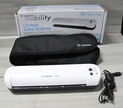Visioneer Mobility Cordless Color Scanner USB Cable Carry Case - Powers On • $24.99