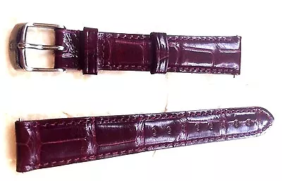 New Michele 16mm Cherry Alligator Watch Strap - France $200 - Ms16aa010506 • $36.96