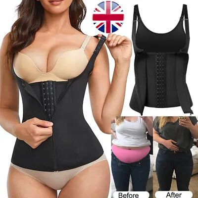 Women Waist Trainer Cincher Zipper Vest Corset Girdle Slimming Belt Body Shaper • £8.79