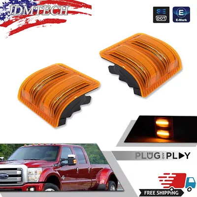 For 08-16 Ford F250 F350 F450 F550 Super Duty Amber Lens LED Side Mirror Lights • $17.79