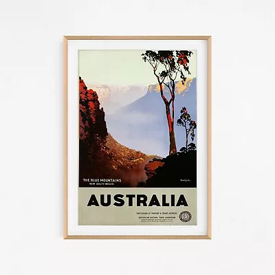 Blue Mountain NSW Travel Vintage Wall Art Poster Print. Rare Vintage • $67.05