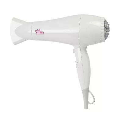 £14.39 • Buy PHIL SMITH Hair Dryer 2000 Watt Simply Styling 2 Heat/Speed Cool Shot White