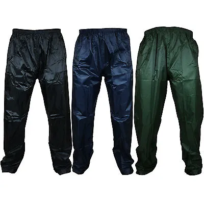 £8.95 • Buy New Mens Womens Waterproof Over Trousers Rain Pants Motorcycle Fishing Hiking
