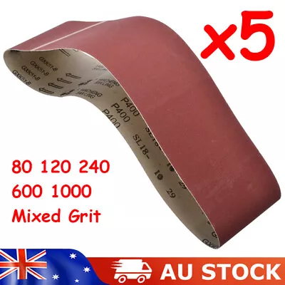 100mm X 914mm 915mm Sanding Linishing Grinding Belts 80 120 240 600 1000 Grit X5 • $20.99