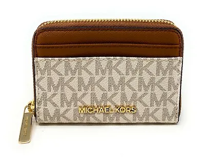 Michael Kors Jet Set Travel Medium Zip Around Card Case Credit Card Wallet • $49.94