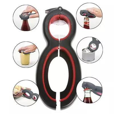 £5.50 • Buy Multi 6 In 1 Bottle Opener Jar Can Manual Cap Lid Twist Off Gadget Kitchen Tool