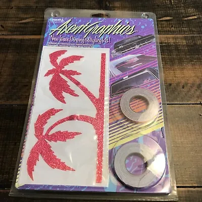 Vintage Vinyl Self Adhesive Car Kit Pin Stripe NOS Retro Sparkle Palm Trees • $11.99