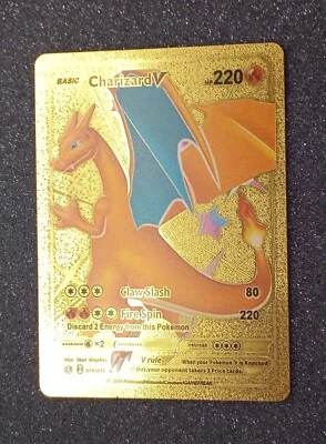 $5 • Buy Charizard V HP 220 Gold Foil Fan Art Pokemon Card 079/073