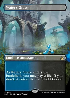 MTG - Watery Grave - Ravnica Remastered Variants - Borderless Foil NM • $50