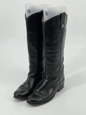 Frye Melissa Tall Riding Boots 77167 Button Black Leather Women’s Size 6.5 B • $104.30