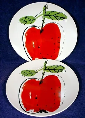 2 Vera MIKASA Forbidden Fruit APPLE Dinner 10-3/4  PLATE Set F 7102 Lot JAPAN • $17.99