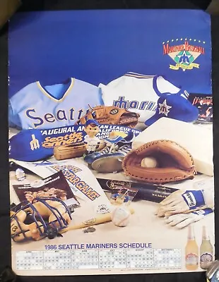 SEATTLE MARINERS BASEBALL SCHEDULE 1986 17 X 22 Wall Calendar Poster MLB AL • $4.99